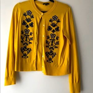 JCrew Jackie Embroidered Cardigan